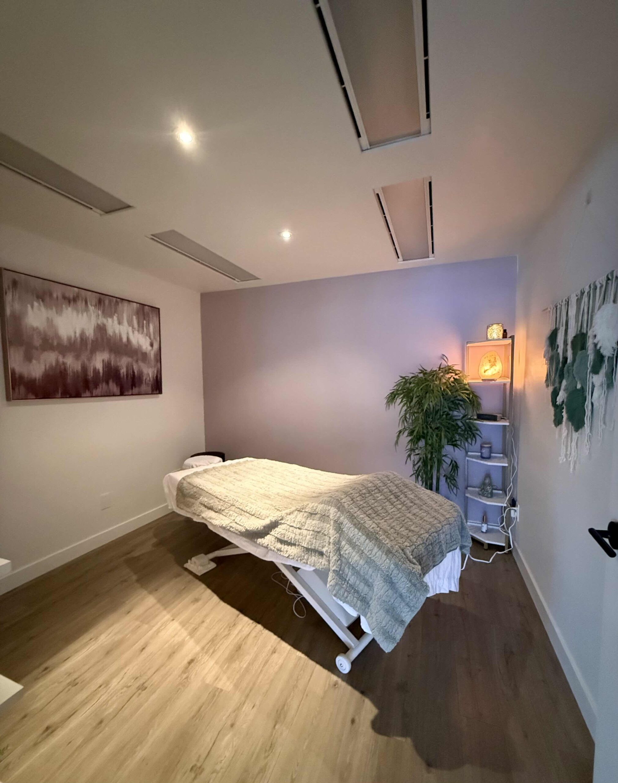 Massage studio with natural light and calm setting